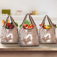 Mother's Day Grocery Bag Polynesia Vintage Hibiscus - Brown LT7 3-pack One Size Brown - Polynesian Pride