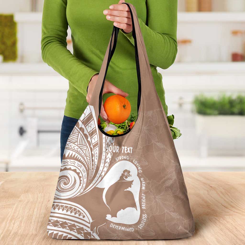 Mother's Day Grocery Bag Polynesia Vintage Hibiscus - Brown LT7 - Polynesian Pride