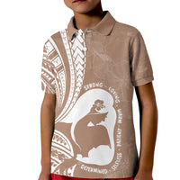 Mother's Day Kid Polo Shirt Polynesia Vintage Hibiscus - Brown