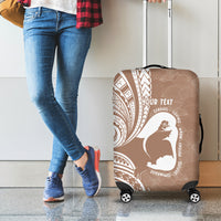 Mother's Day Luggage Cover Polynesia Vintage Hibiscus - Brown