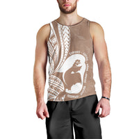 Mother's Day Men Tank Top Polynesia Vintage Hibiscus - Brown LT7 - Polynesian Pride