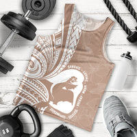 Mother's Day Men Tank Top Polynesia Vintage Hibiscus - Brown LT7 - Polynesian Pride