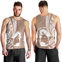 Mother's Day Men Tank Top Polynesia Vintage Hibiscus - Brown LT7 - Polynesian Pride