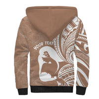 Mother's Day Sherpa Hoodie Polynesia Vintage Hibiscus - Brown LT7 - Polynesian Pride