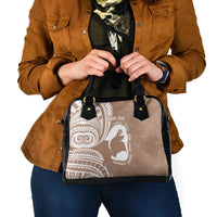 Mother's Day Shoulder Handbag Polynesia Vintage Hibiscus - Brown LT7 - Polynesian Pride