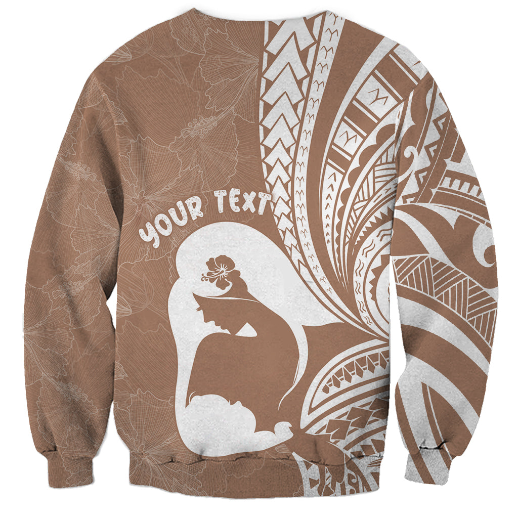 Mother's Day Sweatshirt Polynesia Vintage Hibiscus - Brown LT7 - Polynesian Pride