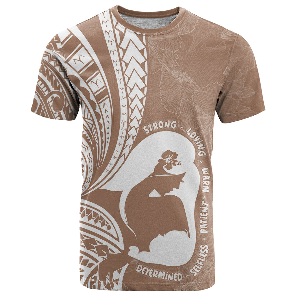 Mother's Day T Shirt Polynesia Vintage Hibiscus - Brown