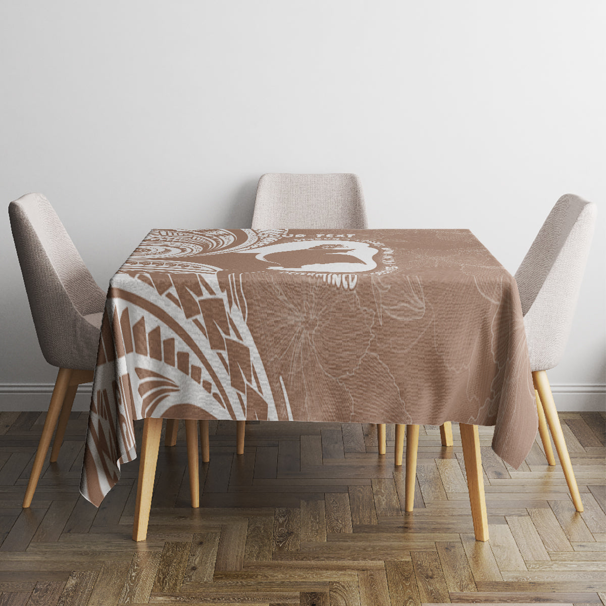 Mother's Day Tablecloth Polynesia Vintage Hibiscus - Brown LT7 - Polynesian Pride