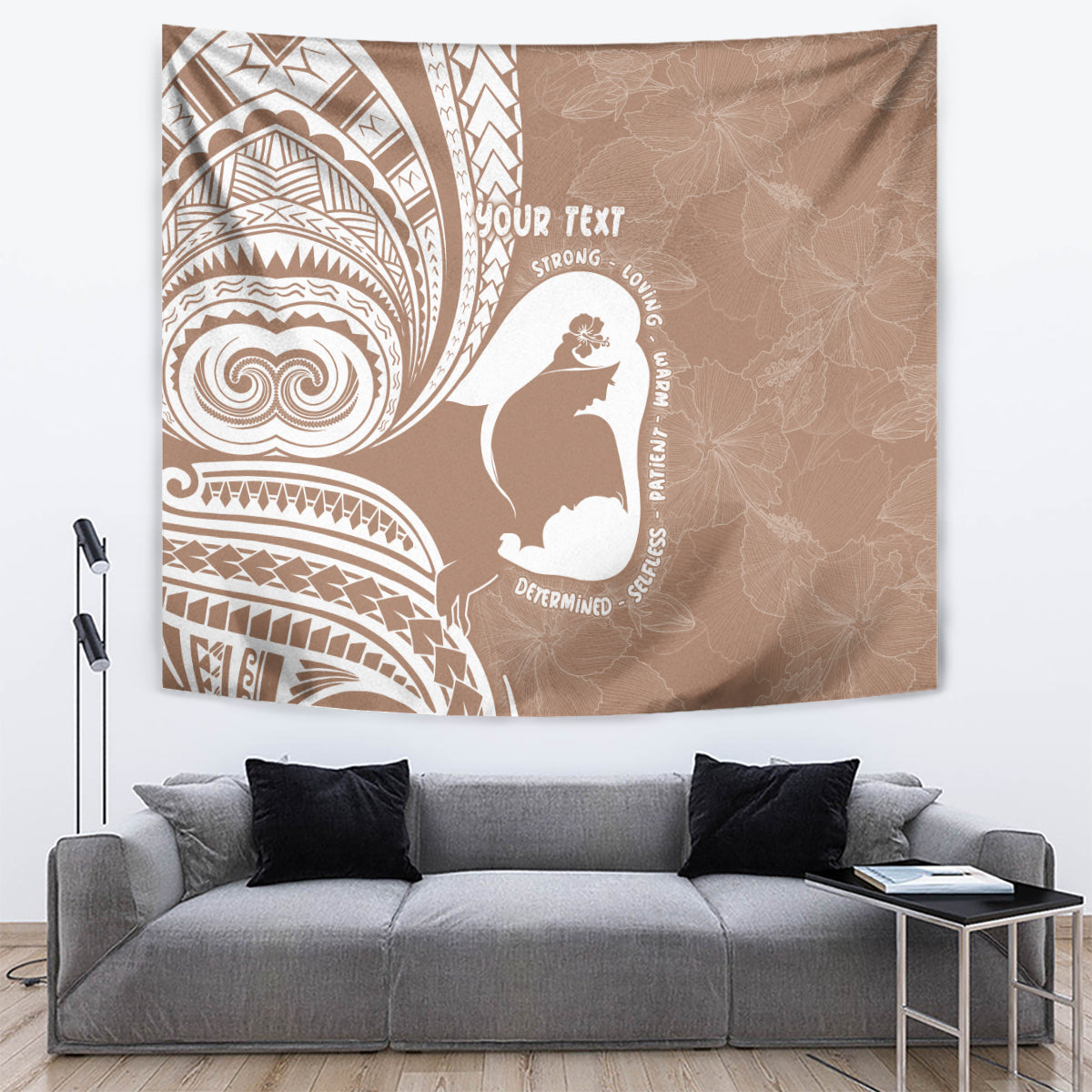 Mother's Day Tapestry Polynesia Vintage Hibiscus - Brown LT7 Brown - Polynesian Pride