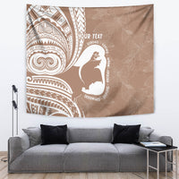 Mother's Day Tapestry Polynesia Vintage Hibiscus - Brown LT7 Brown - Polynesian Pride