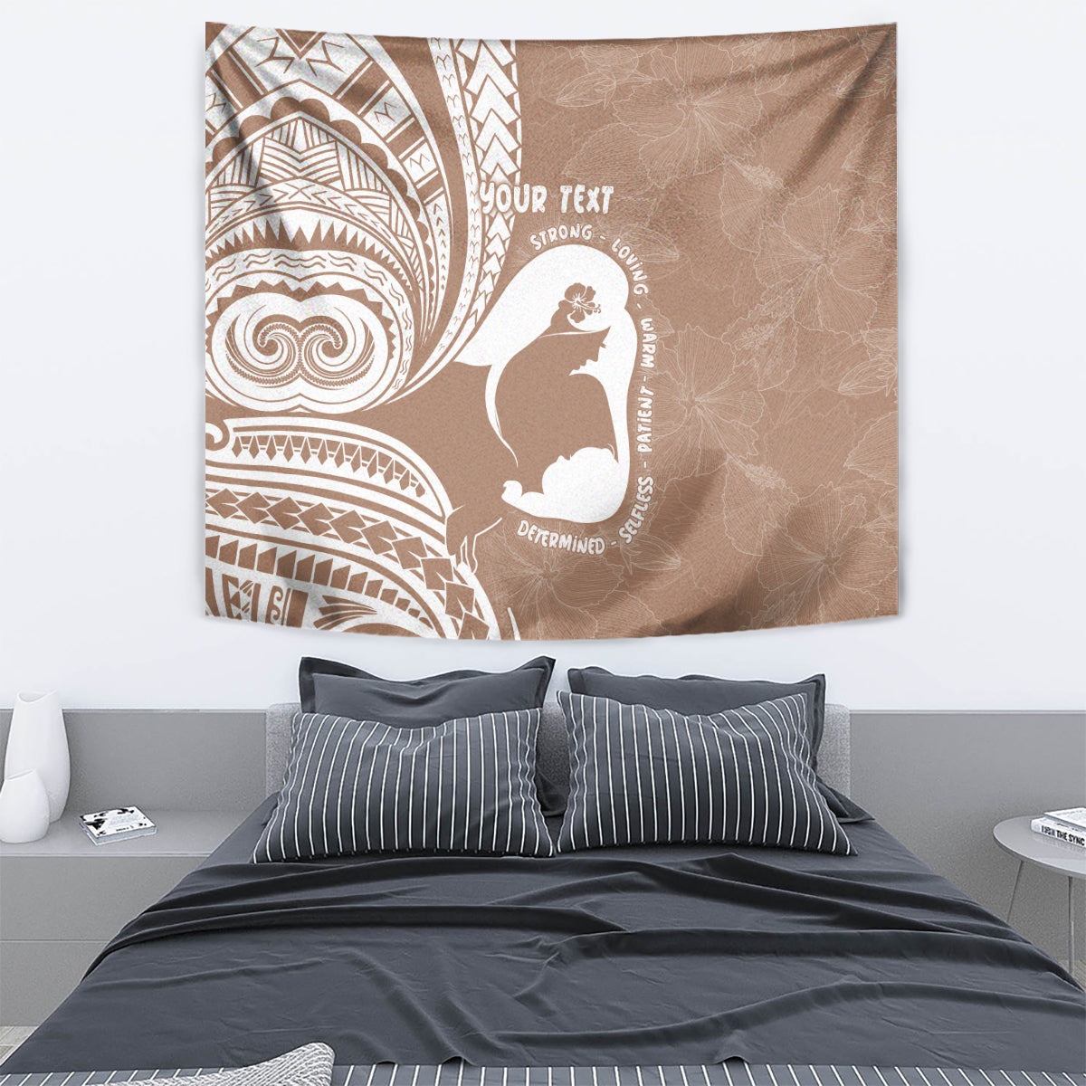Mother's Day Tapestry Polynesia Vintage Hibiscus - Brown LT7 - Polynesian Pride