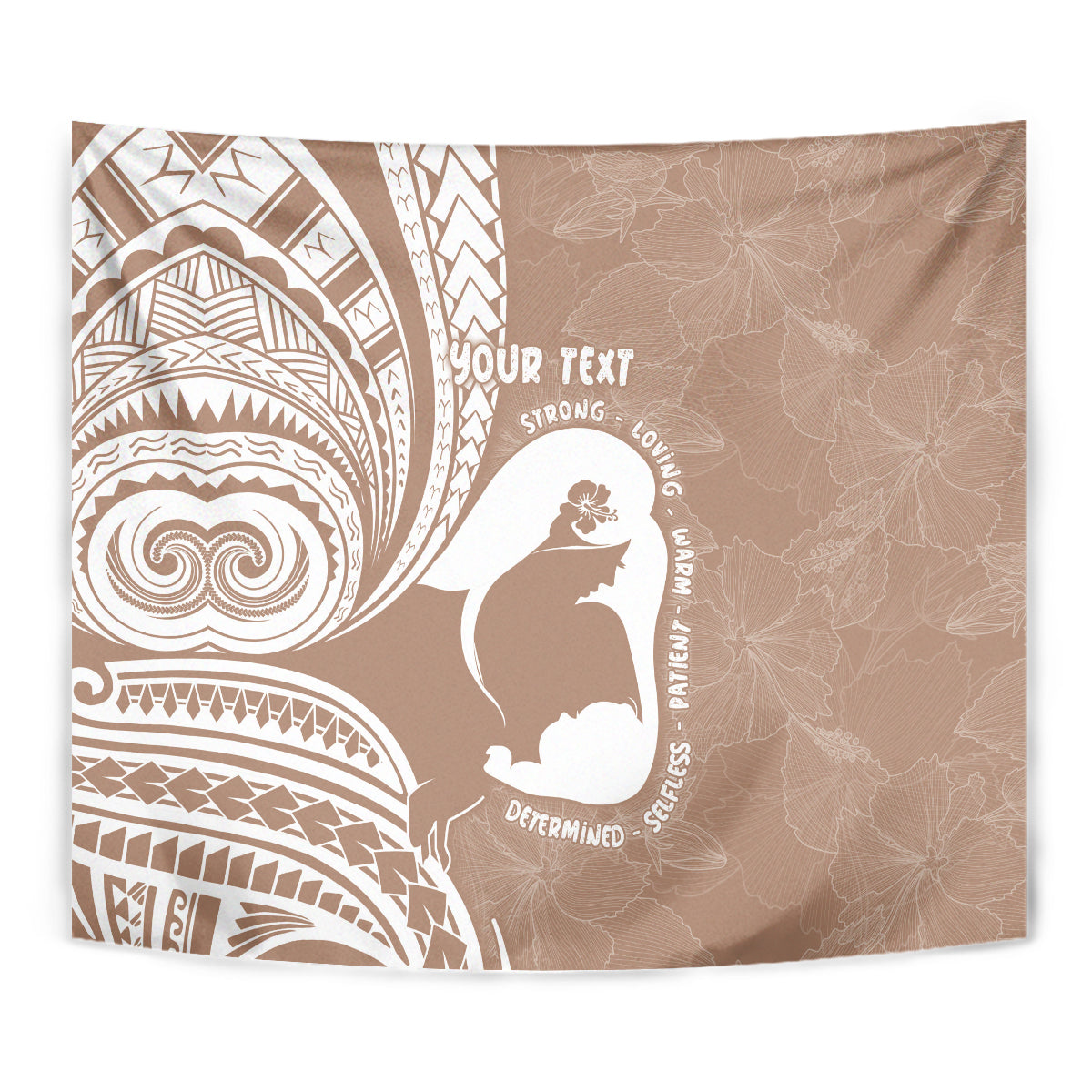 Mother's Day Tapestry Polynesia Vintage Hibiscus - Brown LT7 - Polynesian Pride