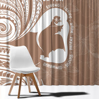Mother's Day Window Curtain Polynesia Vintage Hibiscus - Brown LT7 - Polynesian Pride