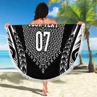 2025 Rugby Championship New Zealand Custom Beach Blanket Poutama Motifs - Polynesian Pride