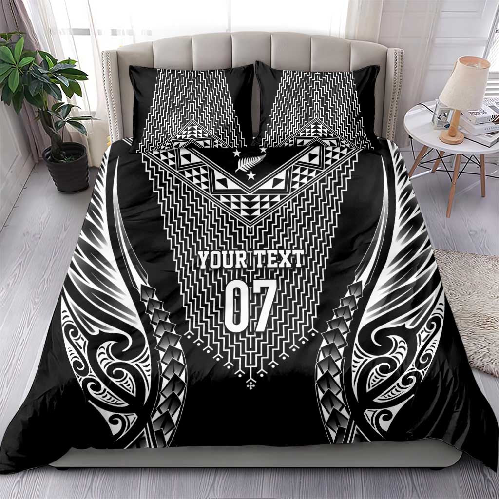 2025 Rugby Championship New Zealand Custom Bedding Set Poutama Motifs - Polynesian Pride
