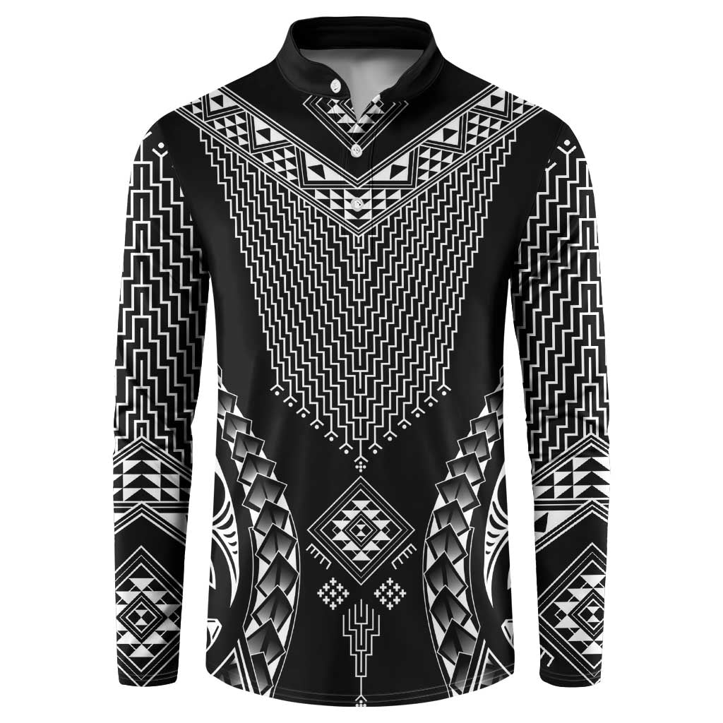 2025 Rugby Championship New Zealand Custom Button Sweatshirt Poutama Motifs - Polynesian Pride