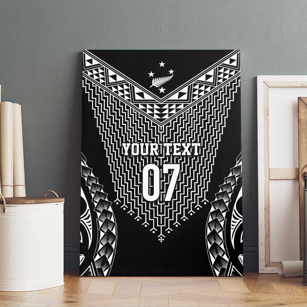 2025 Rugby Championship New Zealand Custom Canvas Wall Art Poutama Motifs - Polynesian Pride