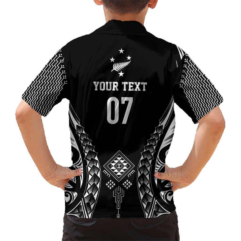 2025 Rugby Championship New Zealand Custom Family Matching Short Sleeve Bodycon Dress and Hawaiian Shirt Poutama Motifs - Polynesian Pride