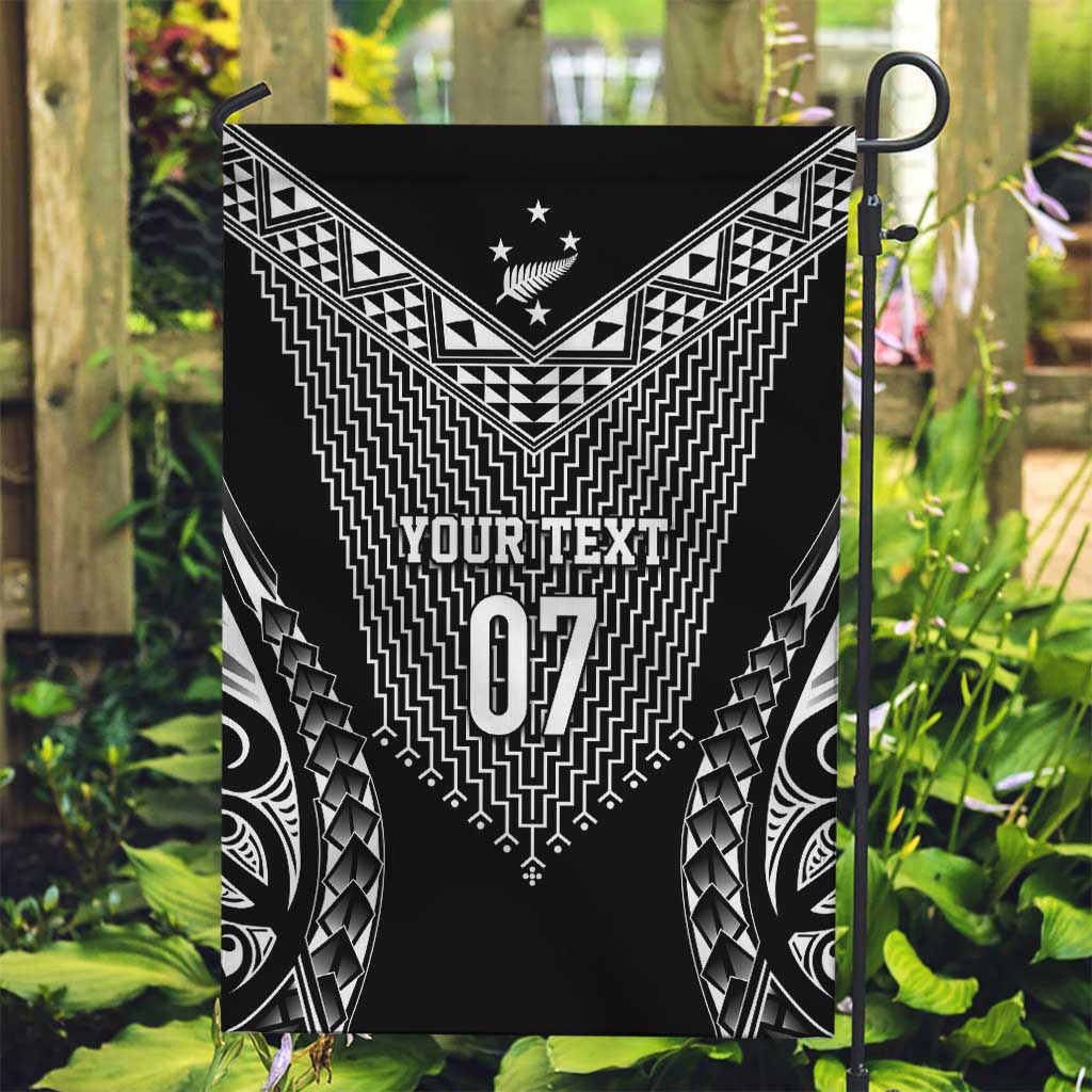 2025 Rugby Championship New Zealand Custom Garden Flag Poutama Motifs - Polynesian Pride