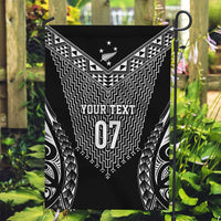 2025 Rugby Championship New Zealand Custom Garden Flag Poutama Motifs - Polynesian Pride