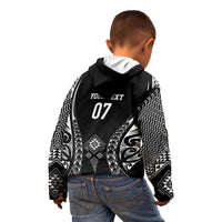 2025 Rugby Championship New Zealand Custom Kid Hoodie Poutama Motifs - Polynesian Pride