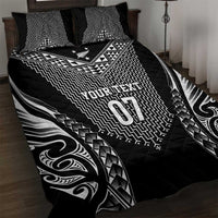 2025 Rugby Championship New Zealand Custom Quilt Bed Set Poutama Motifs - Polynesian Pride
