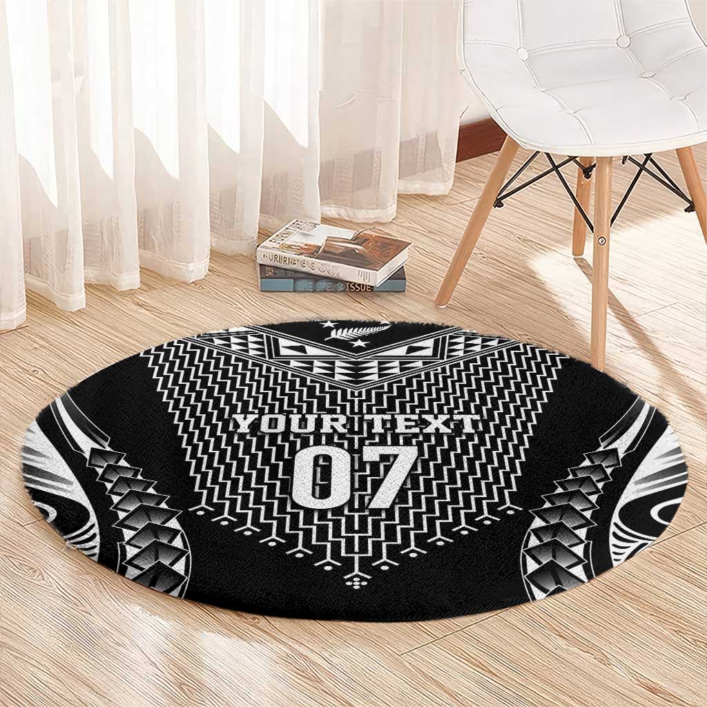2025 Rugby Championship New Zealand Custom Round Carpet Poutama Motifs - Polynesian Pride