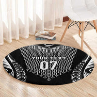 2025 Rugby Championship New Zealand Custom Round Carpet Poutama Motifs - Polynesian Pride