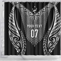 2025 Rugby Championship New Zealand Custom Shower Curtain Poutama Motifs - Polynesian Pride