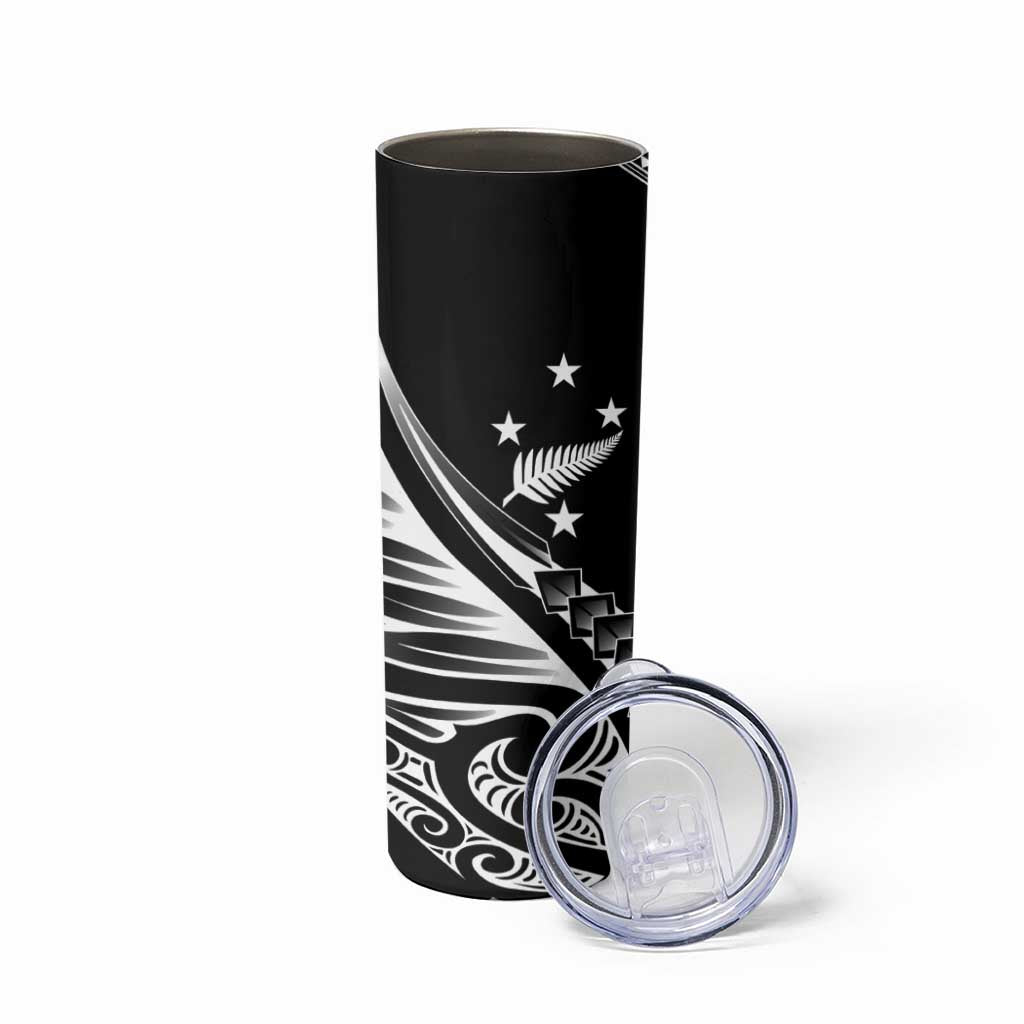 2025 Rugby Championship New Zealand Custom Skinny Tumbler Poutama Motifs - Polynesian Pride