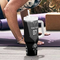 2025 Rugby Championship New Zealand Custom Tumbler With Handle Poutama Motifs - Polynesian Pride