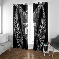 2025 Rugby Championship New Zealand Custom Window Curtain Poutama Motifs - Polynesian Pride