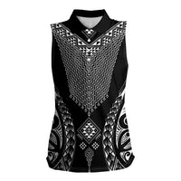 2025 Rugby Championship New Zealand Custom Women Sleeveless Polo Shirt Poutama Motifs - Polynesian Pride
