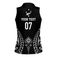 2025 Rugby Championship New Zealand Custom Women Sleeveless Polo Shirt Poutama Motifs - Polynesian Pride