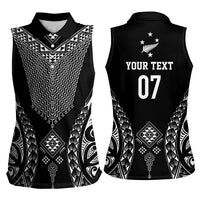 2025 Rugby Championship New Zealand Custom Women Sleeveless Polo Shirt Poutama Motifs - Polynesian Pride