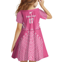2025 Rugby Championship New Zealand Custom Family Matching Long Sleeve Bodycon Dress and Hawaiian Shirt Poutama Motifs - Pink Out - Polynesian Pride