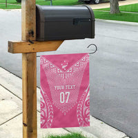 2025 Rugby Championship New Zealand Custom Garden Flag Poutama Motifs - Pink Out - Polynesian Pride