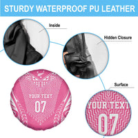 2025 Rugby Championship New Zealand Custom Spare Tire Cover Poutama Motifs - Pink Out - Polynesian Pride