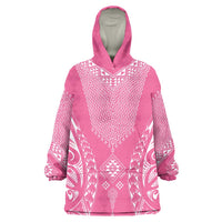 2025 Rugby Championship New Zealand Custom Wearable Blanket Hoodie Poutama Motifs - Pink Out - Polynesian Pride