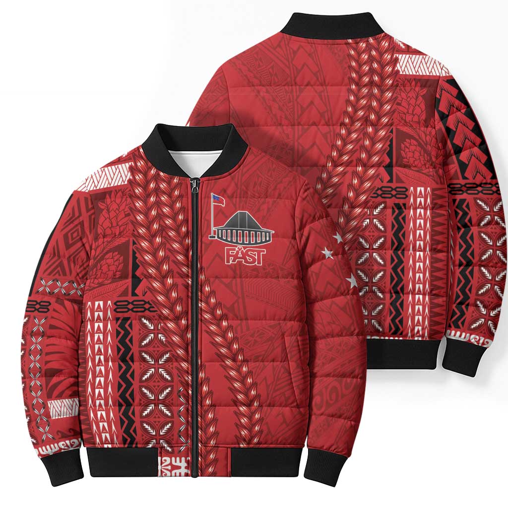 Samoa FAST Siapo Bomber Puffer Jacket Tatau-Ulafala Vines LT7 - Polynesian Pride