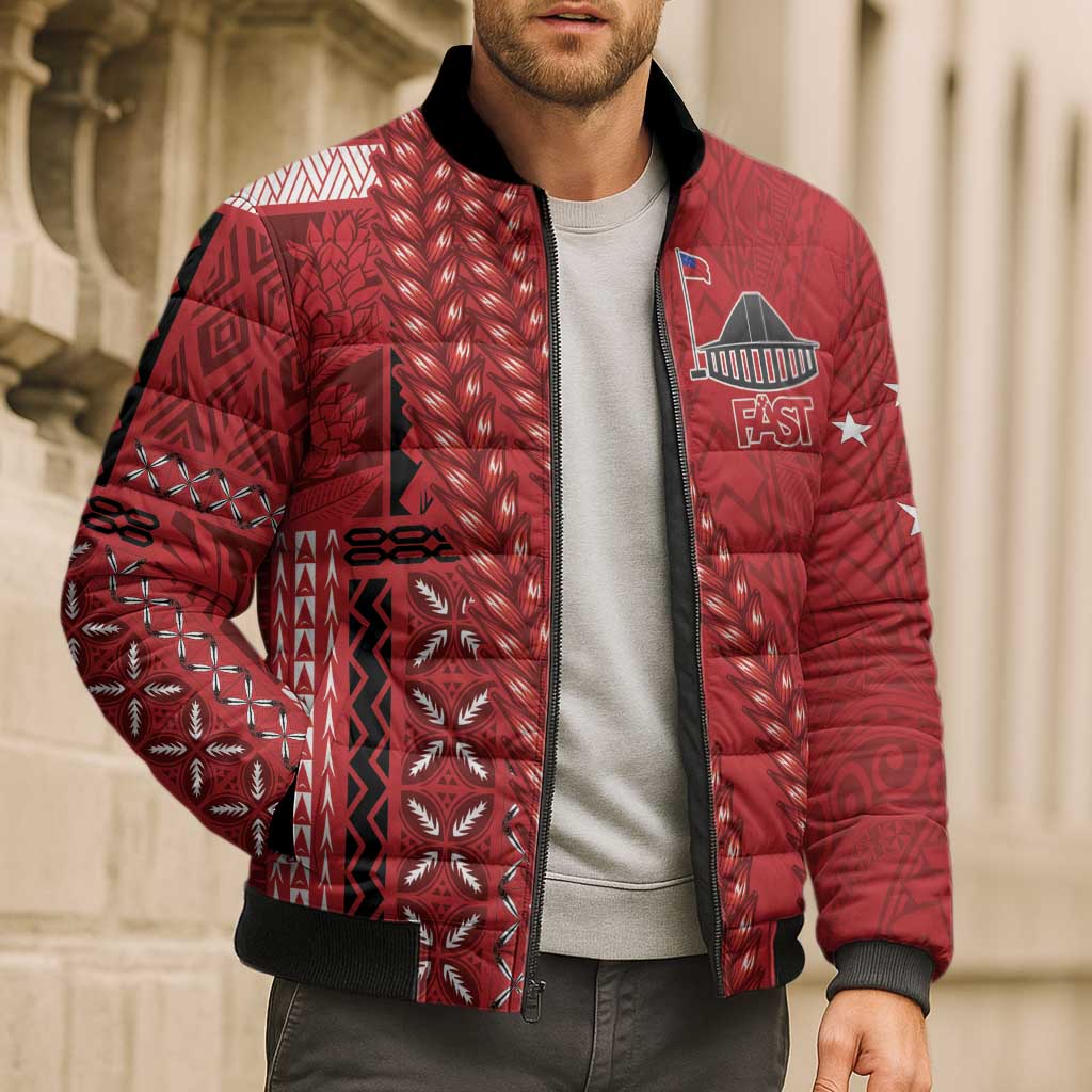Samoa FAST Siapo Bomber Puffer Jacket Tatau-Ulafala Vines LT7 - Polynesian Pride