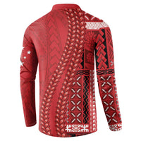 Samoa FAST Siapo Button Sweatshirt Tatau-Ulafala Vines LT7 - Polynesian Pride