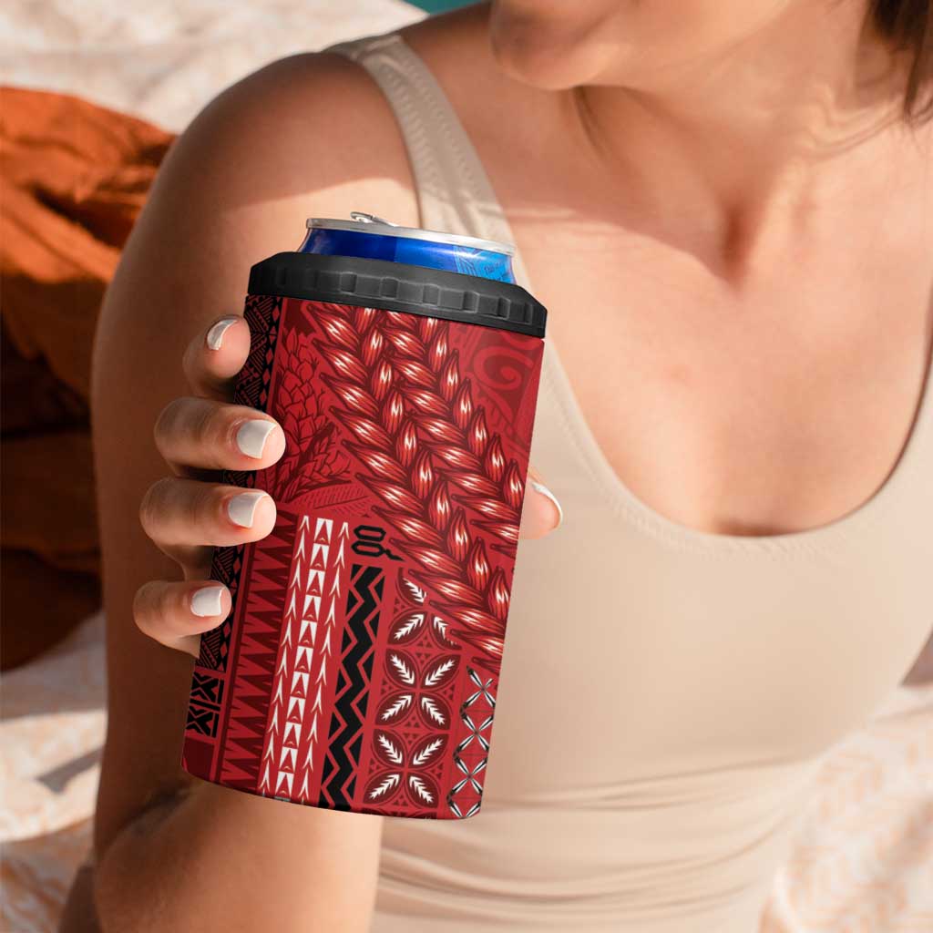 Samoa FAST Siapo 4 in 1 Can Cooler Tumbler Tatau-Ulafala Vines - Polynesian Pride