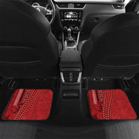 Samoa FAST Siapo Car Mats Tatau-Ulafala Vines LT7 Set 2pcs - Back Red - Polynesian Pride
