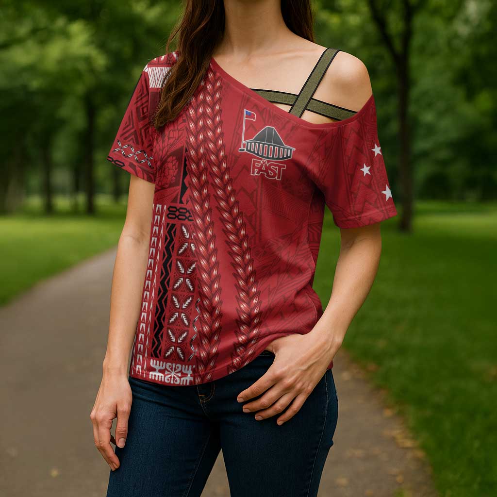 Samoa FAST Siapo Cross Shoulder Shirt Tatau-Ulafala Vines LT7 - Polynesian Pride