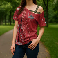 Samoa FAST Siapo Cross Shoulder Shirt Tatau-Ulafala Vines LT7 - Polynesian Pride