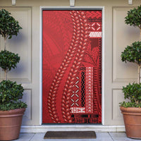 Samoa FAST Siapo Door Cover Tatau-Ulafala Vines LT7 Red - Polynesian Pride