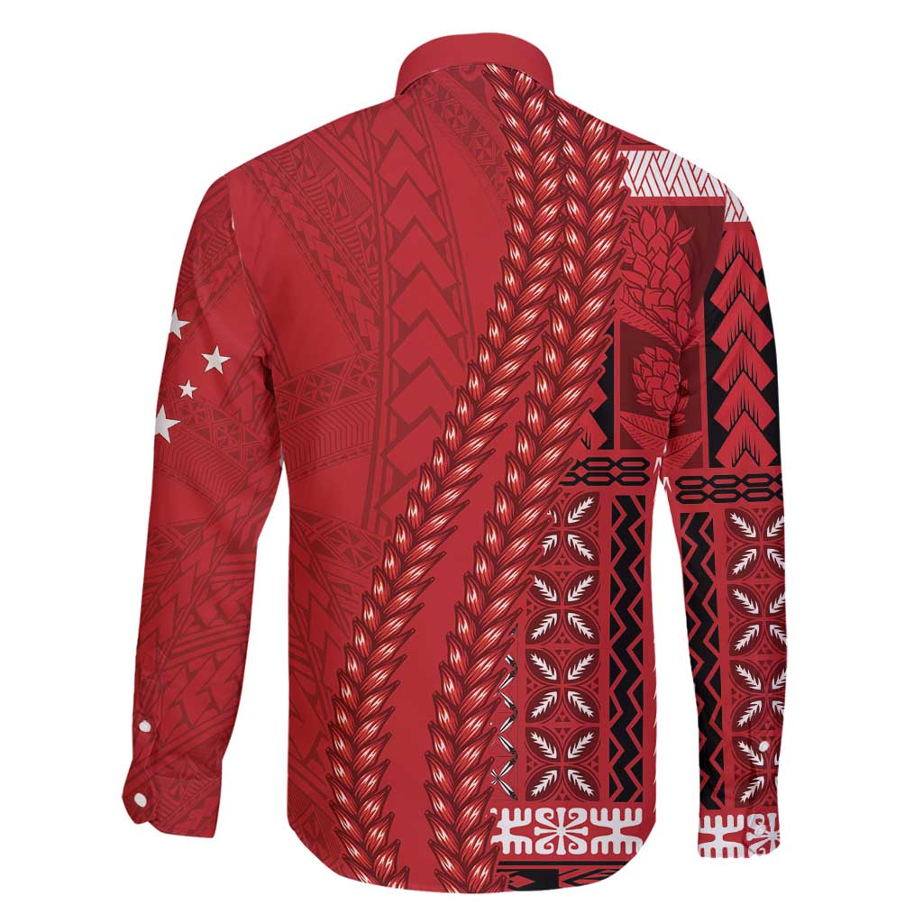 Samoa FAST Siapo Family Matching Off Shoulder Short Dress and Hawaiian Shirt Tatau-Ulafala Vines - Polynesian Pride