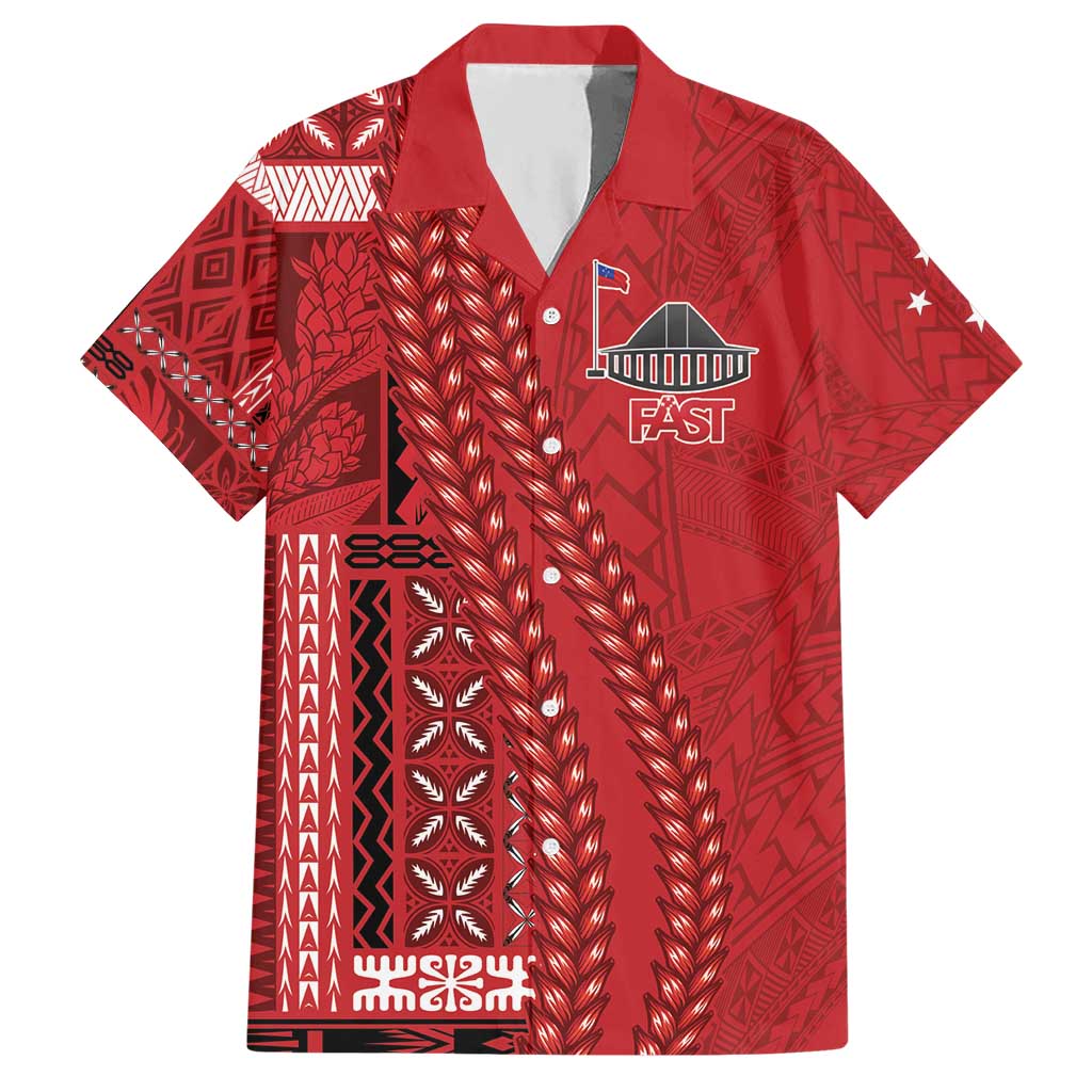 Samoa FAST Siapo Hawaiian Shirt Tatau-Ulafala Vines LT7 Red - Polynesian Pride