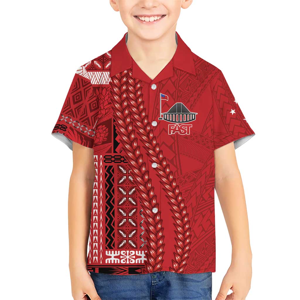 Samoa FAST Siapo Kid Hawaiian Shirt Tatau-Ulafala Vines - Polynesian Pride